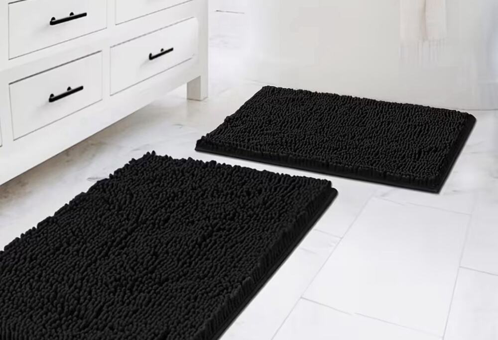 Aierjia 2 PC Shag Chenille Bath Rugs Extra Soft and Absorbent 20x32 And 17x24 - Picture 1 of 5